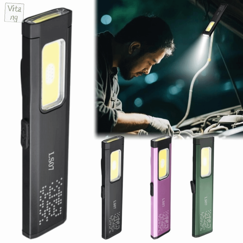 VITANG Đế từ tính Đèn cắm trại Đa chế độ Đèn LED COB Đèn pin LED Thiết kế phẳng Đèn pha Đèn pin cầm tay Cắm trại ngoài trời