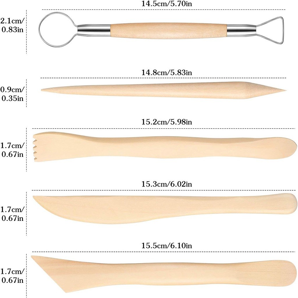 Bộ Dụng Cụ Điêu Khắc Đất Sét 16 Công Cụ Điêu Khắc Đất Sét Công Cụ Gốm DIY Cho Thợ Điêu Khắc GA625