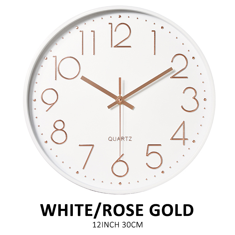 Wall clock Quartz Silent Minimalist Design Non-Ticking 12 Inches 30cm 8 Inches 20cm Jam dinding 挂钟