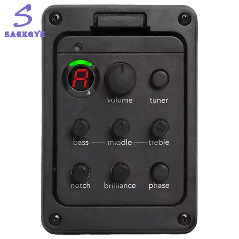 greatbuy666-EQ Tuner Mic Blend Preamp for Fishman 201 Guitar Pickups Acoustic Guitar Preamp 4 Band Guitar Pickup Preamp ราคา 592 บาท*ส่งฟรี
