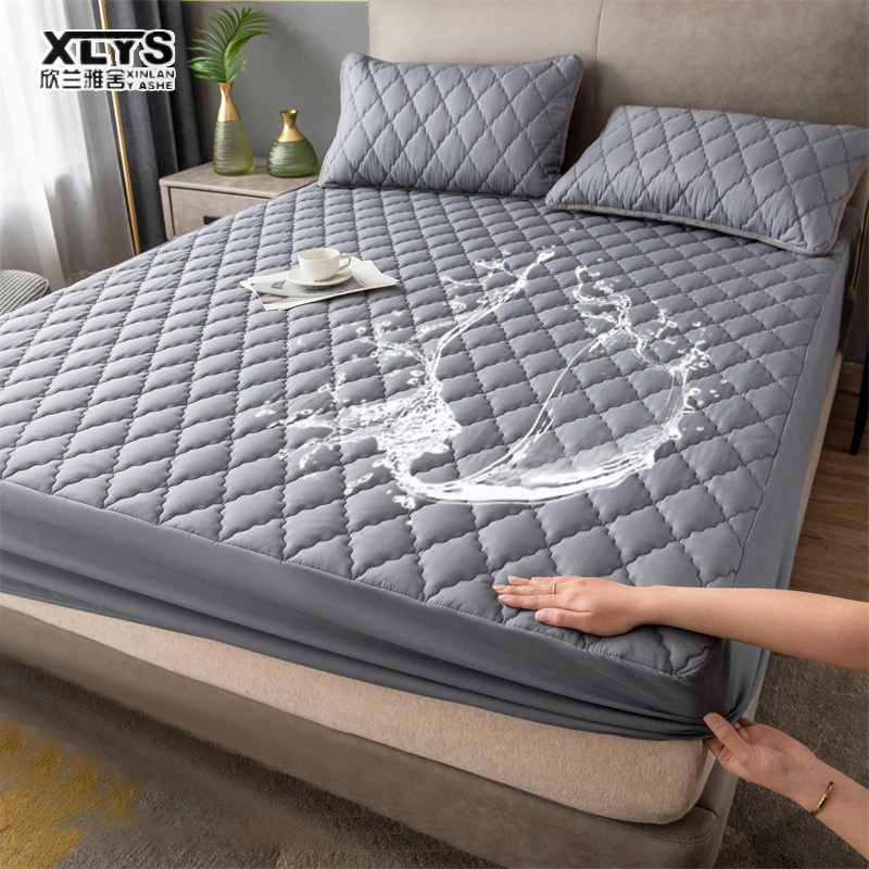 Waterproof bedspread with cotton padded one-piece diaper cover Simmons mattress protective cover ราคา 187 บาท*ส่งฟรี