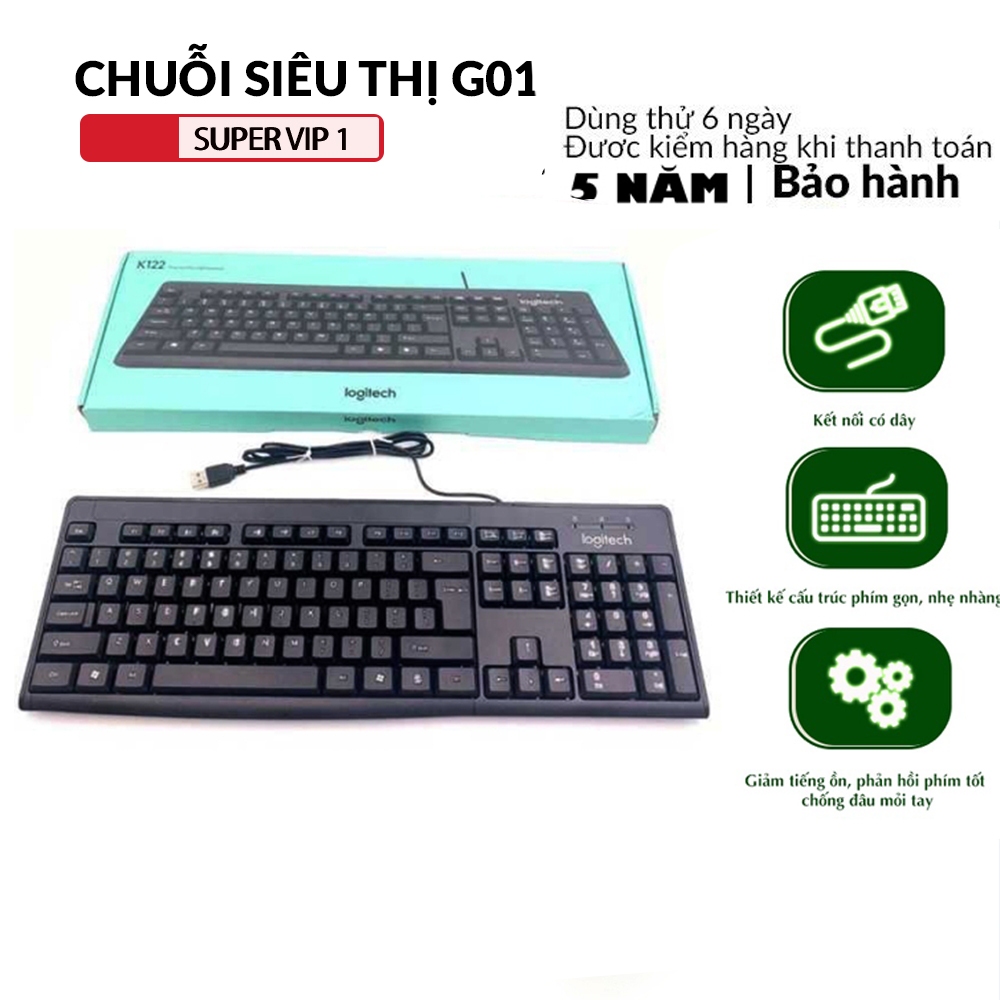 Bàn phím có dây Logitech K122 hàng super1 công ty bảo hành 2 năm