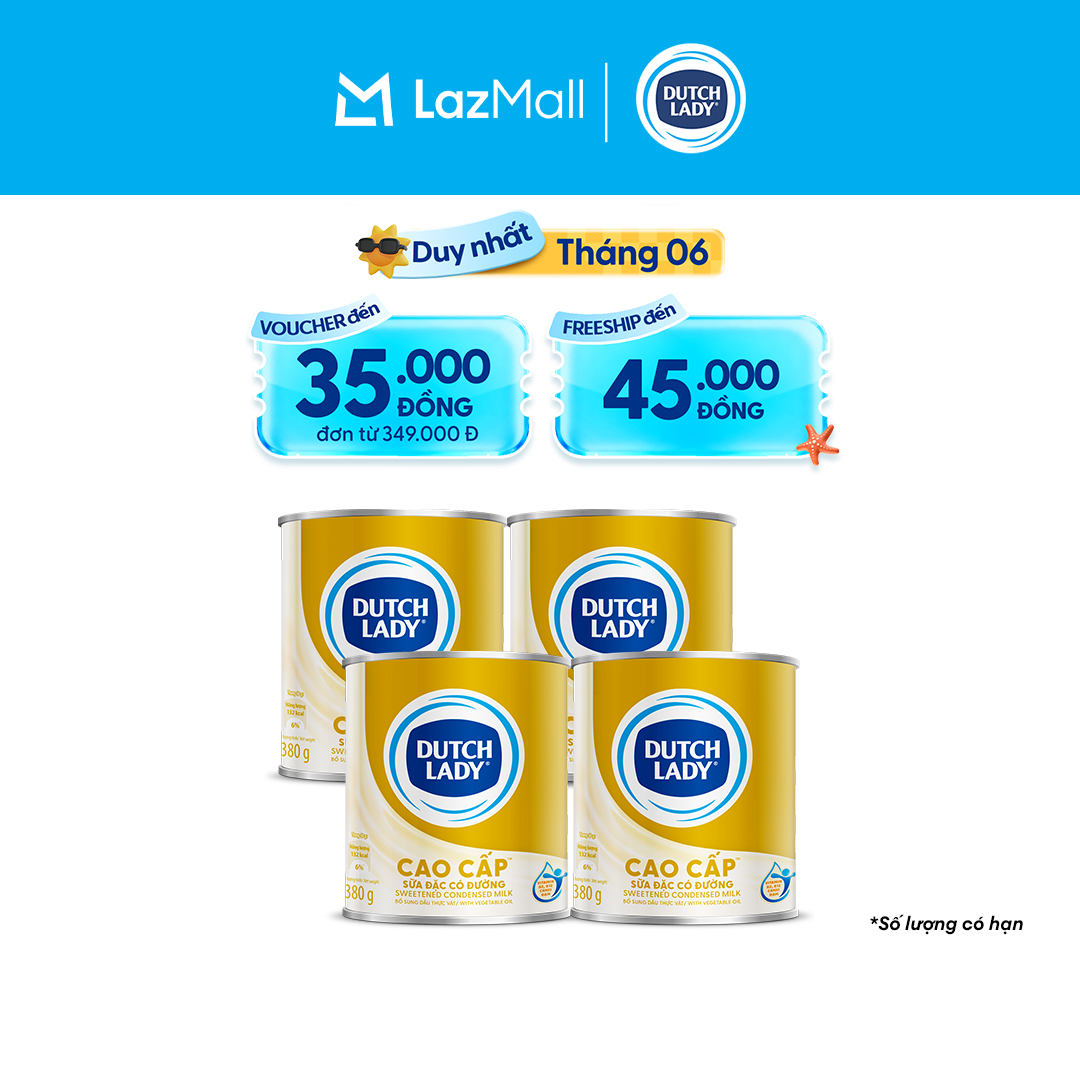 Combo 4 Lon Sữa Đặc Có Đường Dutch Lady Cao Cấp Lon 380g/lon