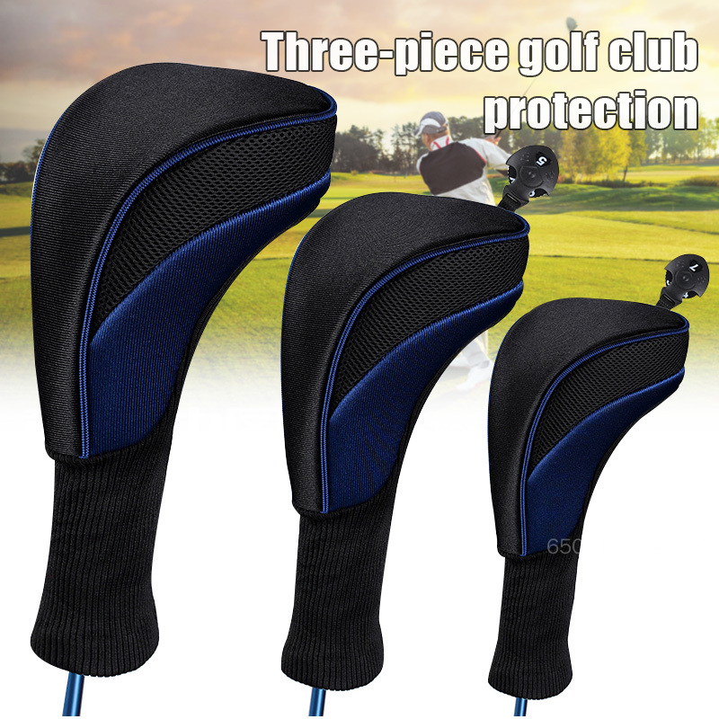 3pcs Golfs Clubs Head Covers Cut Resistant Breathable Nylon Cap for Men