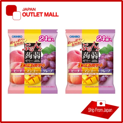[2Pack] Orihiro Purun and Konjac Jelly Pouch Large Bag Peach + Mango + Grape 480g x2 Pack