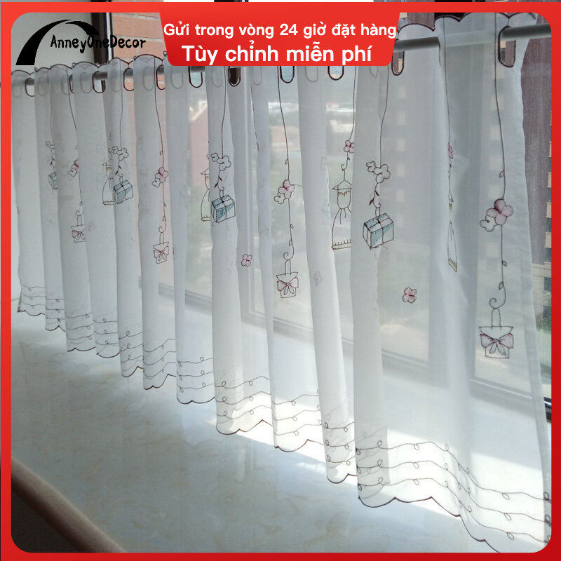 Anneyonedecor rèm nhà bếp, rèm ngắn màn chắn sáng diềm rèm cửa sổ tủ đáng yêu, rèm cửa sổ nhỏ