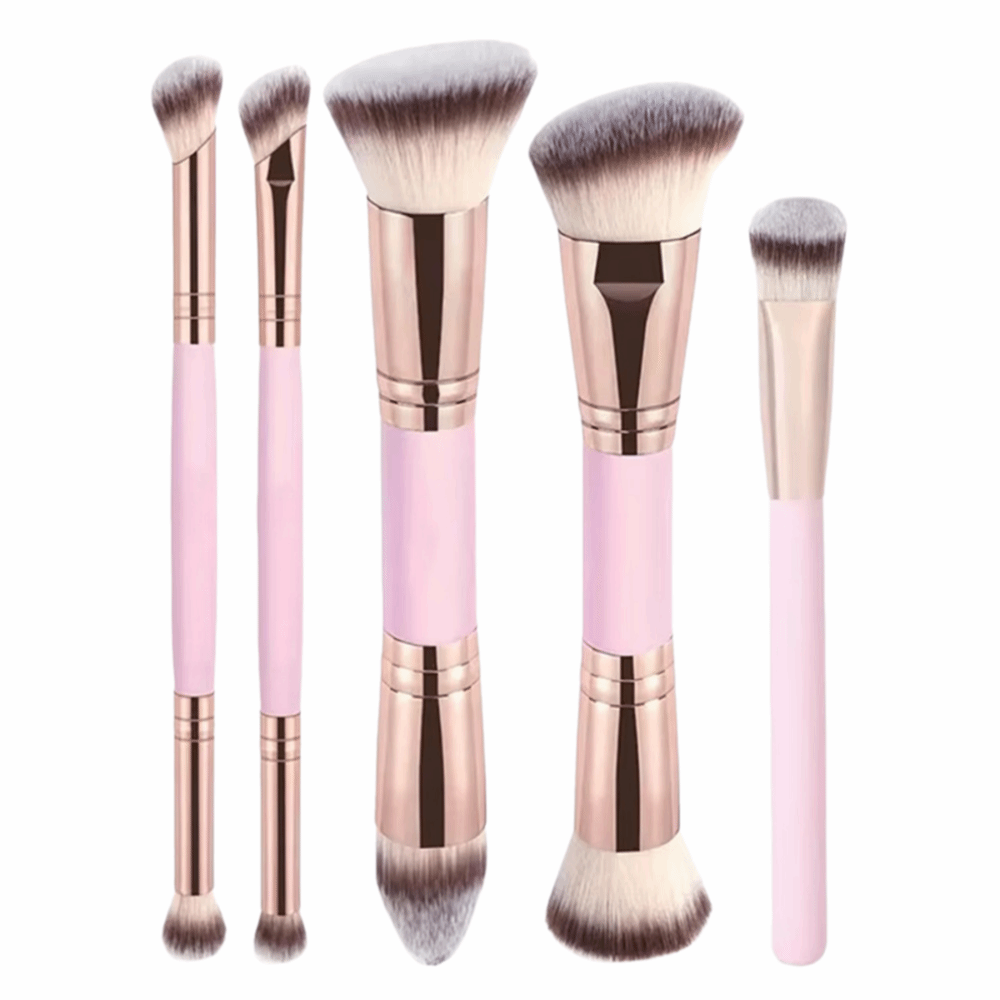 JOMEY 2/4/5Pcs Đỉnh phẳng Cọ trang điểm hai đầu Lông bàn chải mềm Đầu nghiêng Bộ cọ trang điểm Cọ tán phấn Đa chức năng Bộ cọ trang điểm nền Trang điểm cho người mới bắt đầu - 5