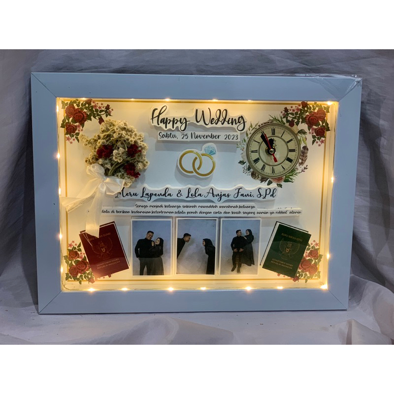 pop up frame flower in frame kado hadiah pernikahan pernikahan nikah nikahan teman umuran besar 40 cm…