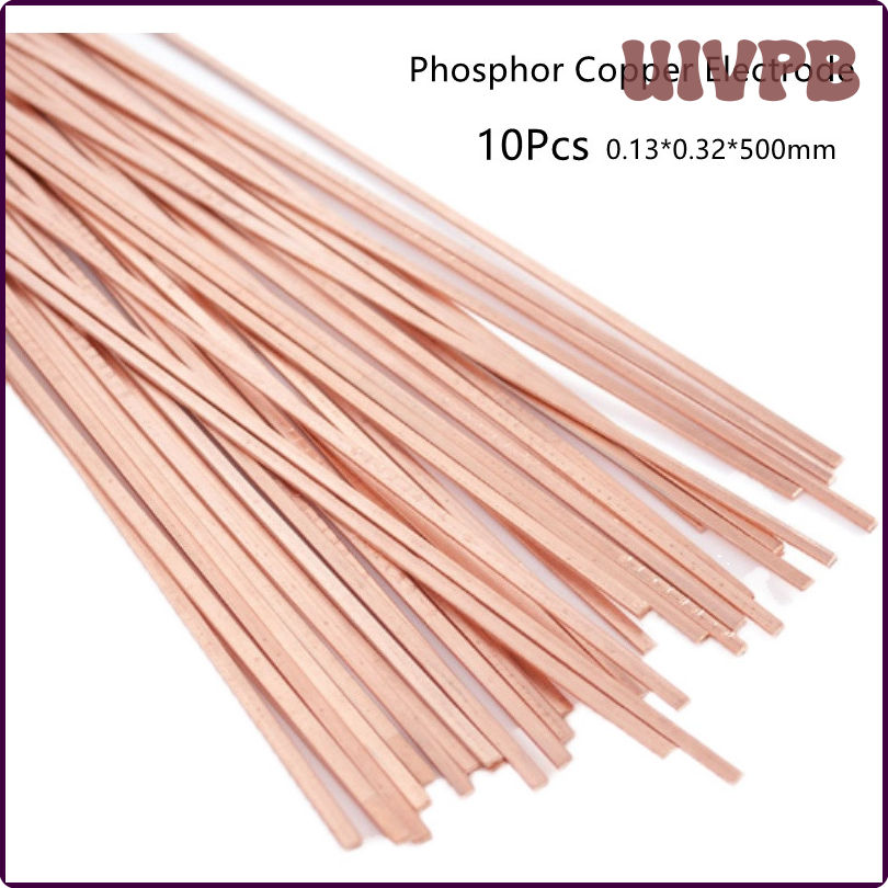 UIVPB 10Pcs 1.3x3.2x500mm Brass Welding Rod Phosphorus Copper Electrode Welding Wire Soldering Rod No Need Solder Powder Welding Rods MAPIE