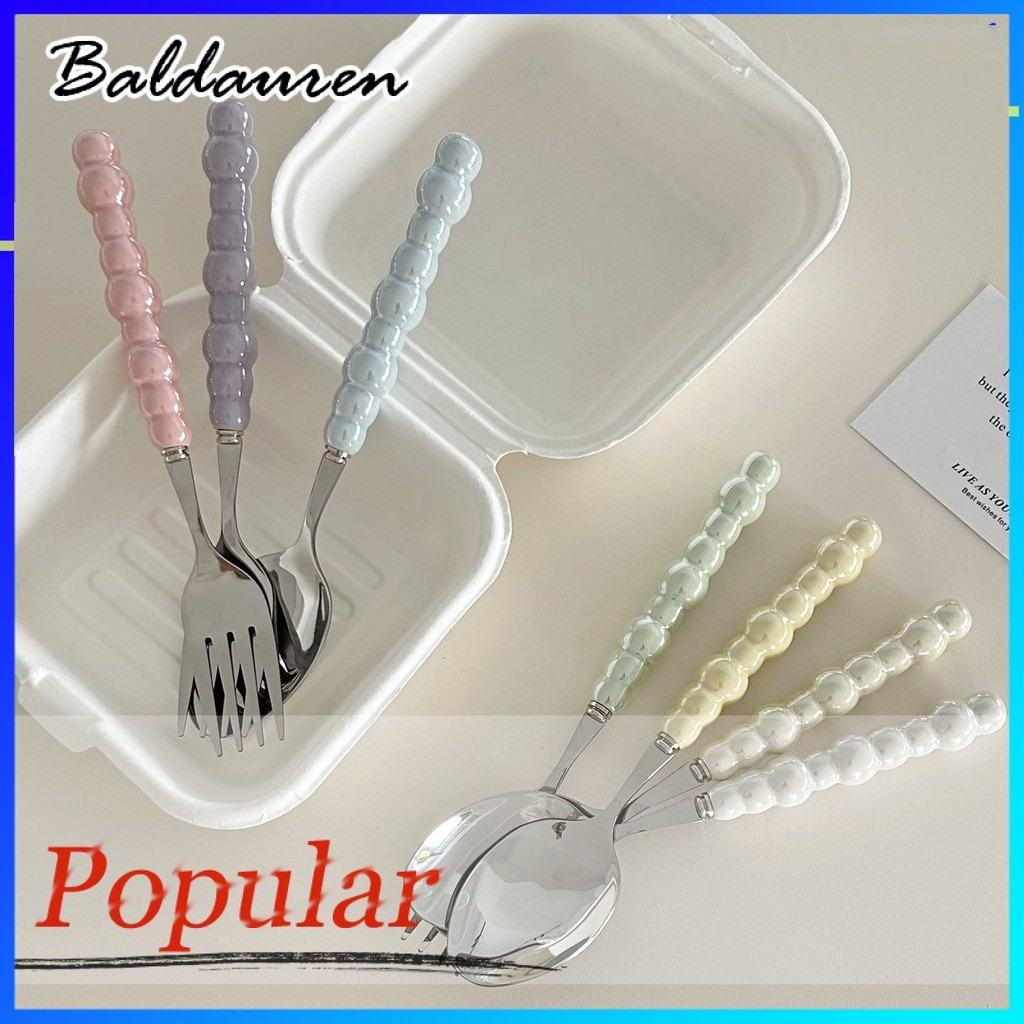 BALDAUREN 304สแตนเลสส้อมมุกช้อนขนมส้อมชุดช้อนของขวัญ ราคา 39 บาท*ส่งฟรี
