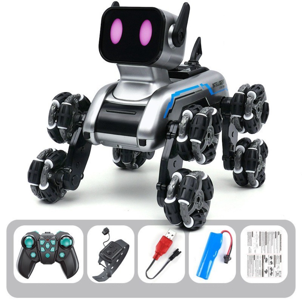 ZAIYE Bạc Robot AI điều khiển từ xa Nhựa Xe tám bánh Robot điều khiển từ xa  Chó Robot Trượt Diễn Viên Quà tặng trẻ em - 2