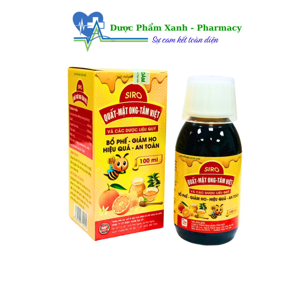 Siro Ho Quất Mật Ong Tâm Việt Hỗ Trợ Bổ Phế, Giảm Ho, Long Đờm – Lọ 100ml