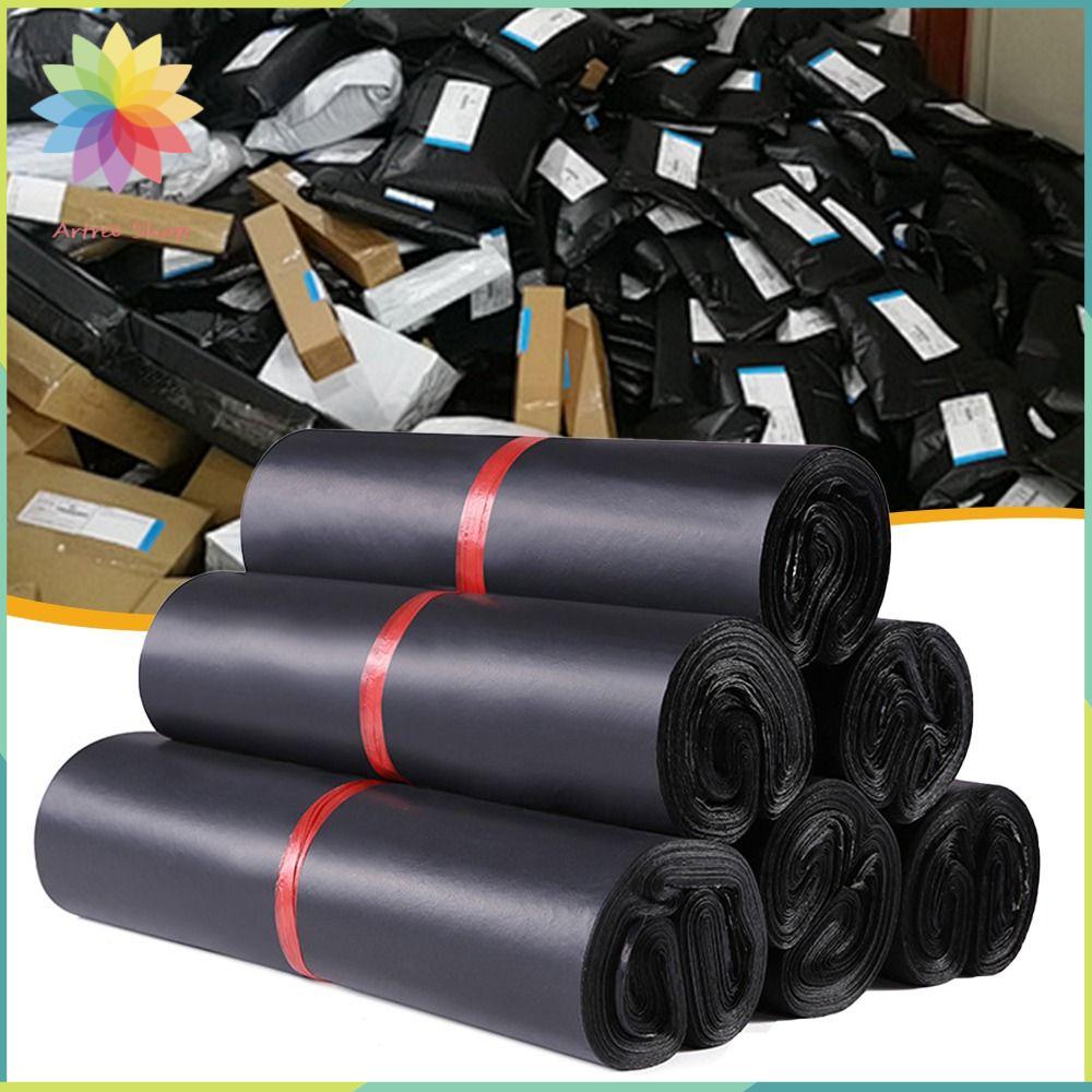 HETU070703. 100PCS Nhựa Túi đóng gói nhanh Đen Làm dày Túi phong bì Bền bỉ Đa kích thước Túi lưu trữ nhanh Phổ quát