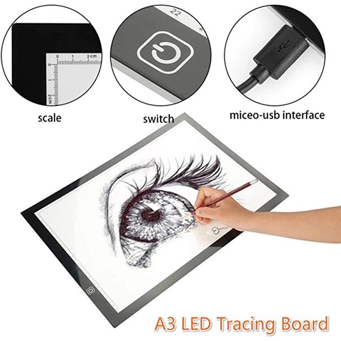 A3 LED Tracing Light Box | Ultra-Thin Light Pad for Drawing Sketching Copying | Graphic Tablet Board for Artists Students Kids | Art Drawing Gift Singapore