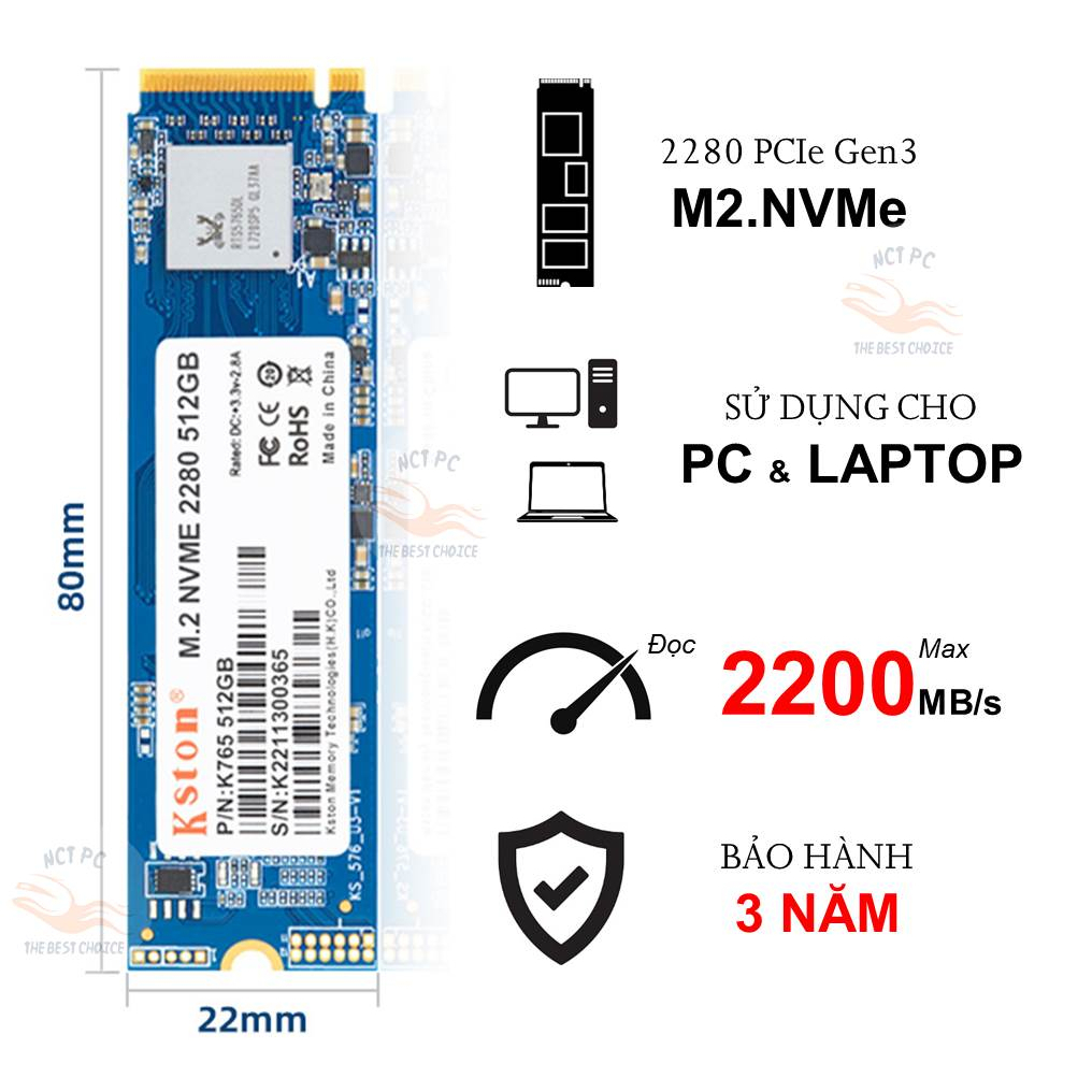 [Rẻ vô địch+Cài Win] Ổ Cứng SSD M.2 NVMe KSTON SSD 512GB 1TB 256GB 128GB SSD M2 PCIe 3.0 NVMe M.2 SSD