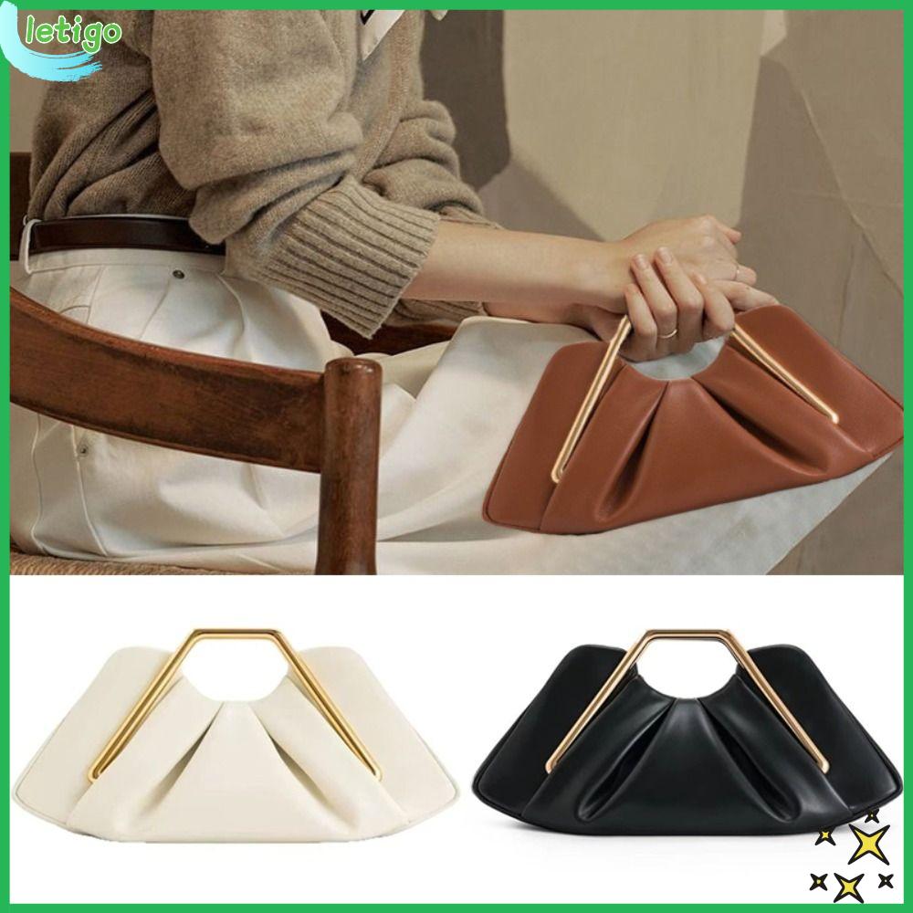 LETIGO Mềm mại Túi xách Xếp nếp có tay cầm bằng  loại Túi xách buổi tối Sang trọng Da Túi điện thoại Phụ nữ