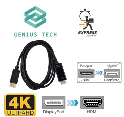 [SG SELLER] Display Port to HDMI Cable Displayport DP to HDMI cable 1.8 Meters