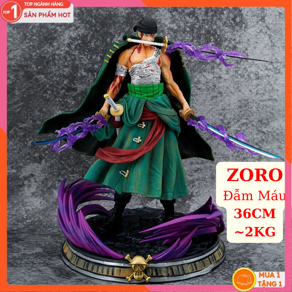 Mô Hình Zoro Đẫm Máu Siêu Ngầu 36cm 2KG Mô Hình One Piece Figure Mô Hình Anmie One Piece Luffy Vua Hải Tặc