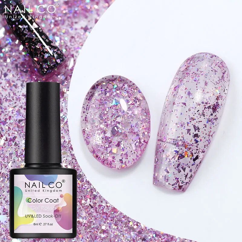 NAILCO 8ml/15ml Gel Starlight Sequin Color Polish High Quality Nail Art Varnish Lacquer for Nails Soak Off UV Nail Decoration