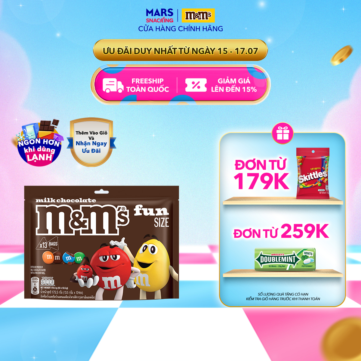 Kẹo sôcôla sữa M&M's 175.5g