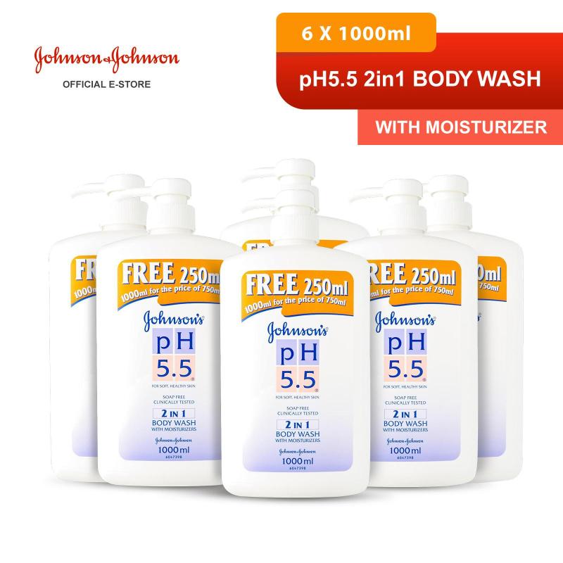 Buy Johnsons pH5.5 2in1 Body Wash With Moisturizer 750+250ml x 6 Singapore