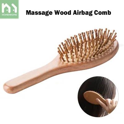 Homenhome Wood Airbag Comb Large Plate Massage Comb Long Hair Wooden Comb