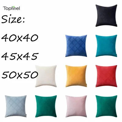 Topfinel 40x40/45x45/50x50Soft Velvet Cushion Cover Geometric Pattern Decorative Pillowcase For Sofa Car Home Decor Throw Pillow Case Multi Color