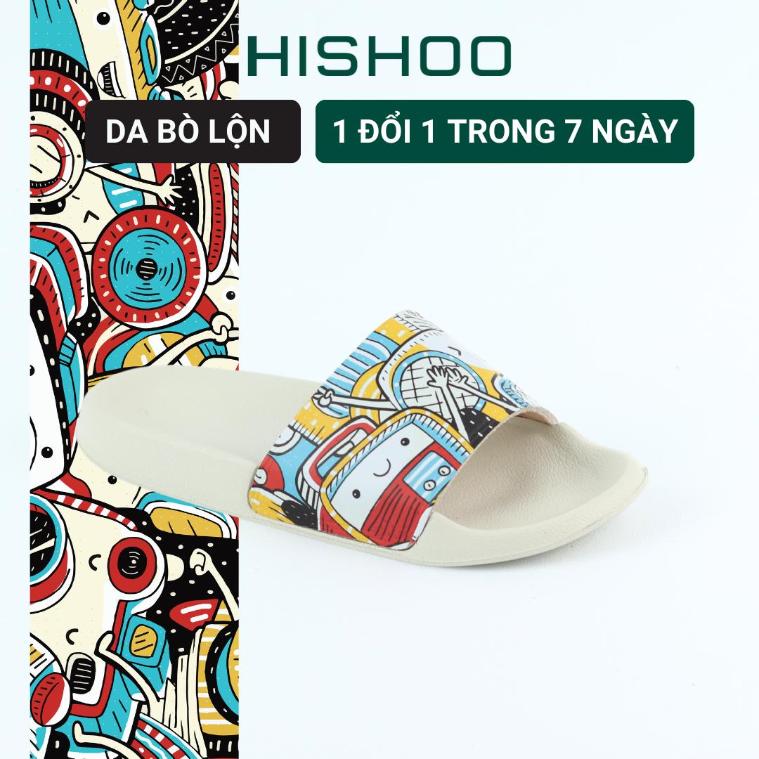 Dép quai ngang slipper Xứ Sở Đồ Đạc cao cấp nam, nữ  HISHOO siêu nhẹ da Bò lộn thời trang size 36 - 45 U112