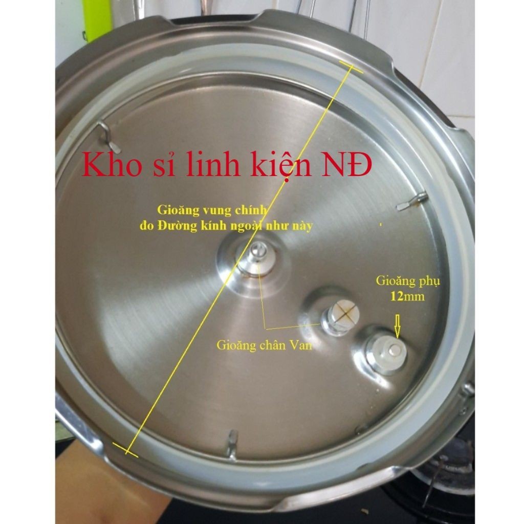 Linh kiện Gioăng (ron,zon ) cao su nồi áp suất điện size 22cm và 24cm- khosilinhkiennd