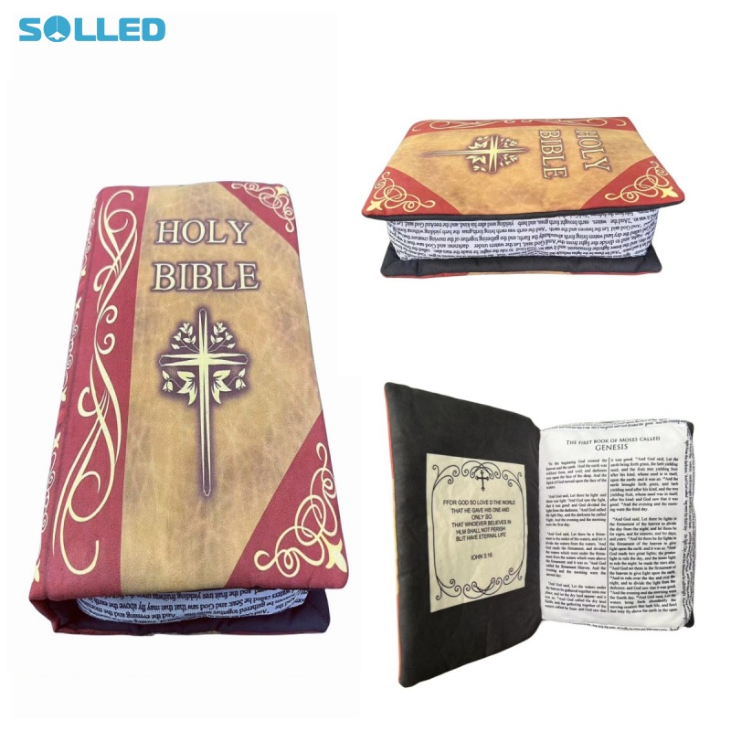 Bible Pillow Book Plush Creative Soft Stuffed Book Shaped Novelty Throw Cushion For Gifts Home Decoration