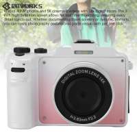 Geevorks กล้องดิจิตอล5K ป้องกันการสั่นไหวของเลนส์ด้านหลังตัวติดตั้ง80MP ซูมกล้อง18X พร้อมสายคล้องมือสำหรับการถ่ายภาพ
