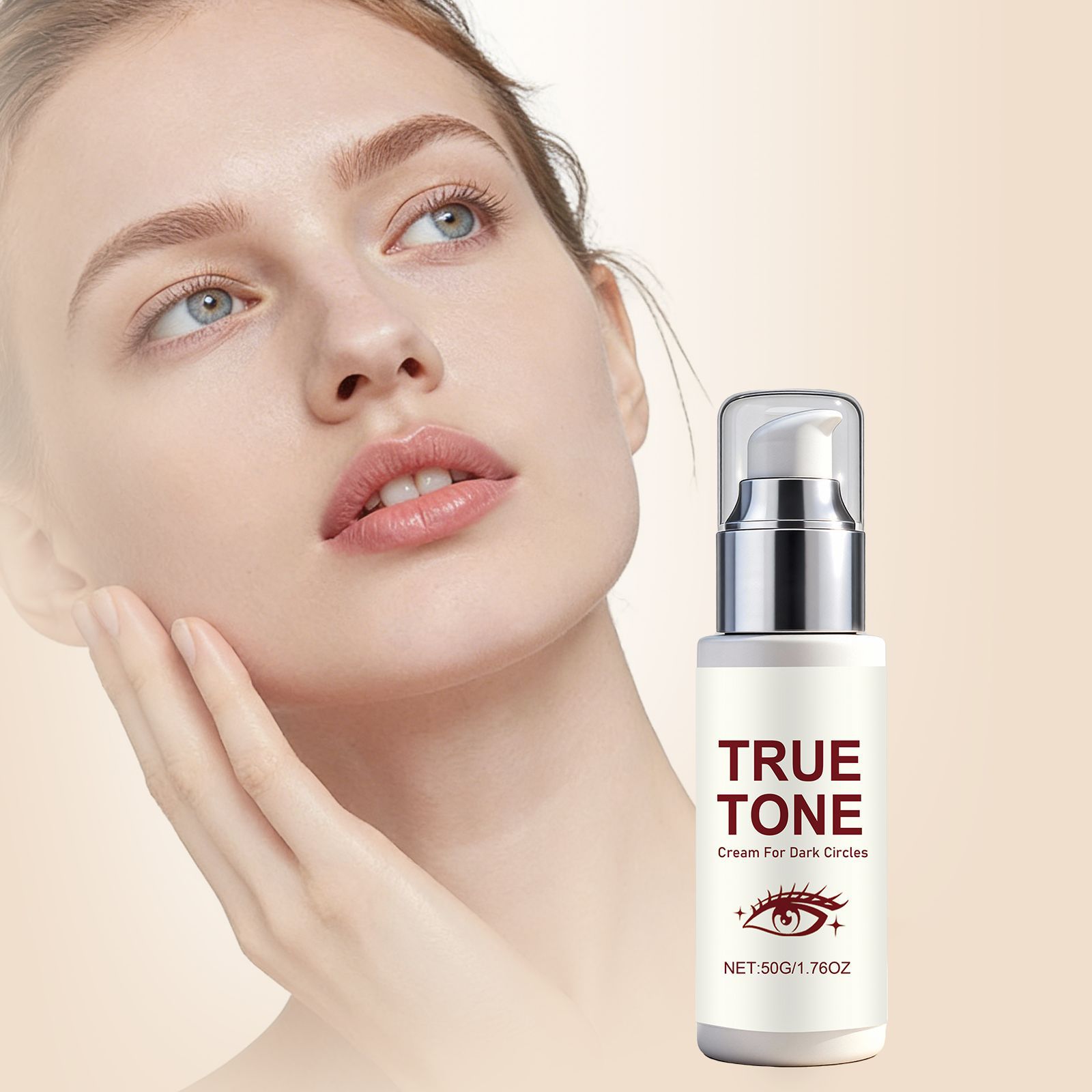 True Tone Cream cho vòng tròn tối, Kem mắt bức xạ, Giảm vòng tròn tối và sưng, sửa chữa da mắt, Giảm nếp nhăn, trẻ hóa và làm ẩm da, Kết cấu mịn ẩm kem sửa chữa mắt