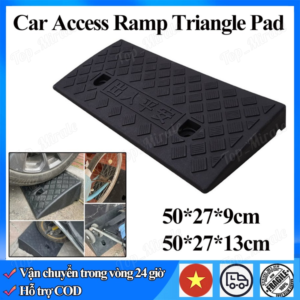 【Hàng giao ngay】Dốc ô tô chịu lực cao cho xe lên xuống, Dốc bục bậc lên xuống bằng nhựa đệm cao su tam giác