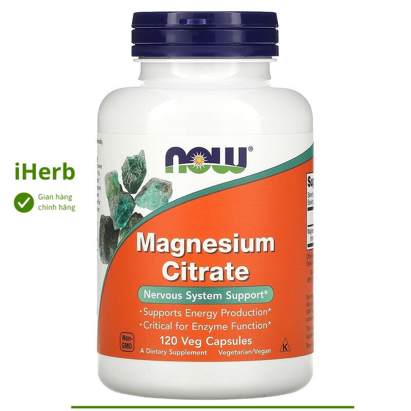 Magnesium Citrate, bổ sung Magie của Now Foods ( 120 Viên) - iHerb Việt Nam
