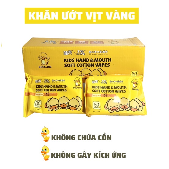 Hộp 10 gói giấy ướt Vịt vàng (gói 80 tờ-THÙNG GIẤY)