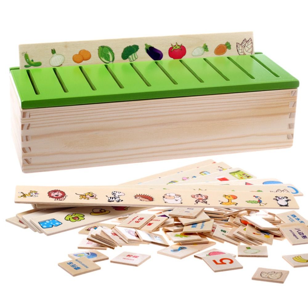 WEINAN Câu Đố Khai Sáng Đồ chơi puzzla Quà Tặng trẻ em Dụng cụ dạy học Hộp gỗ Thời Thơ Ấu Đồ chơi nhận thức Hộp phân loại kiến thức Đồ chơi học tập Trò chơi giáo dục sớm