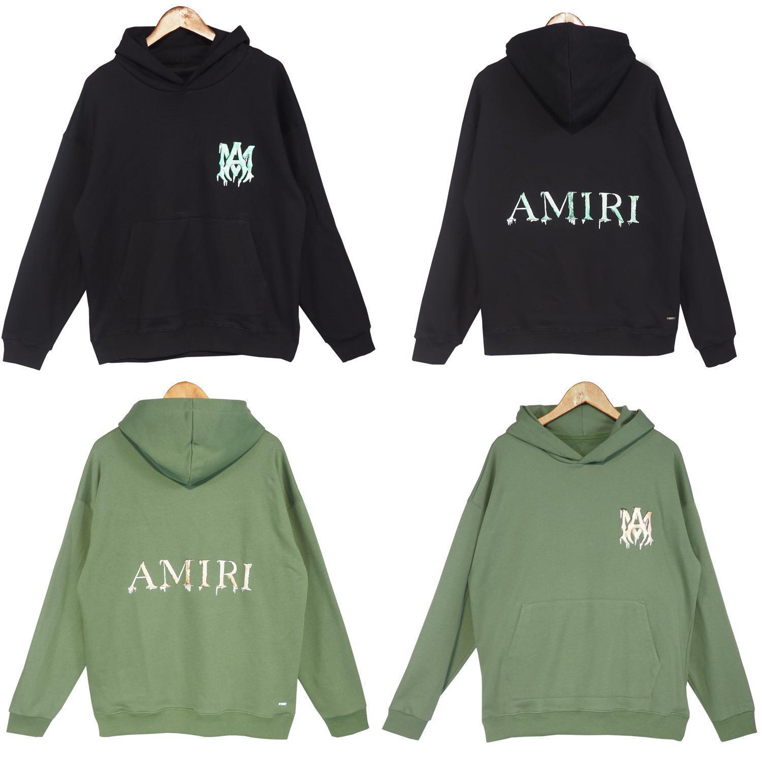 Xu Hướng Làm Đẹp Phiên Bản Cao AMIRI Áo Hoodie Liền Mũ Nam Nữ In Hình Chữ Ba Chiều Đường Phố