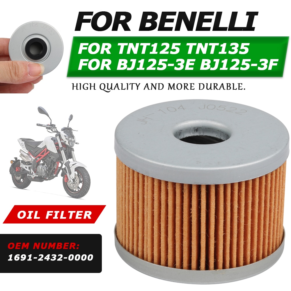 For Benelli TNT 125 135 TNT125 TNT135 BJ125-3E BJ125-3F Motorcycle Essories Oil Filter Gas Fuel Spare Parts 1691-2432-0000