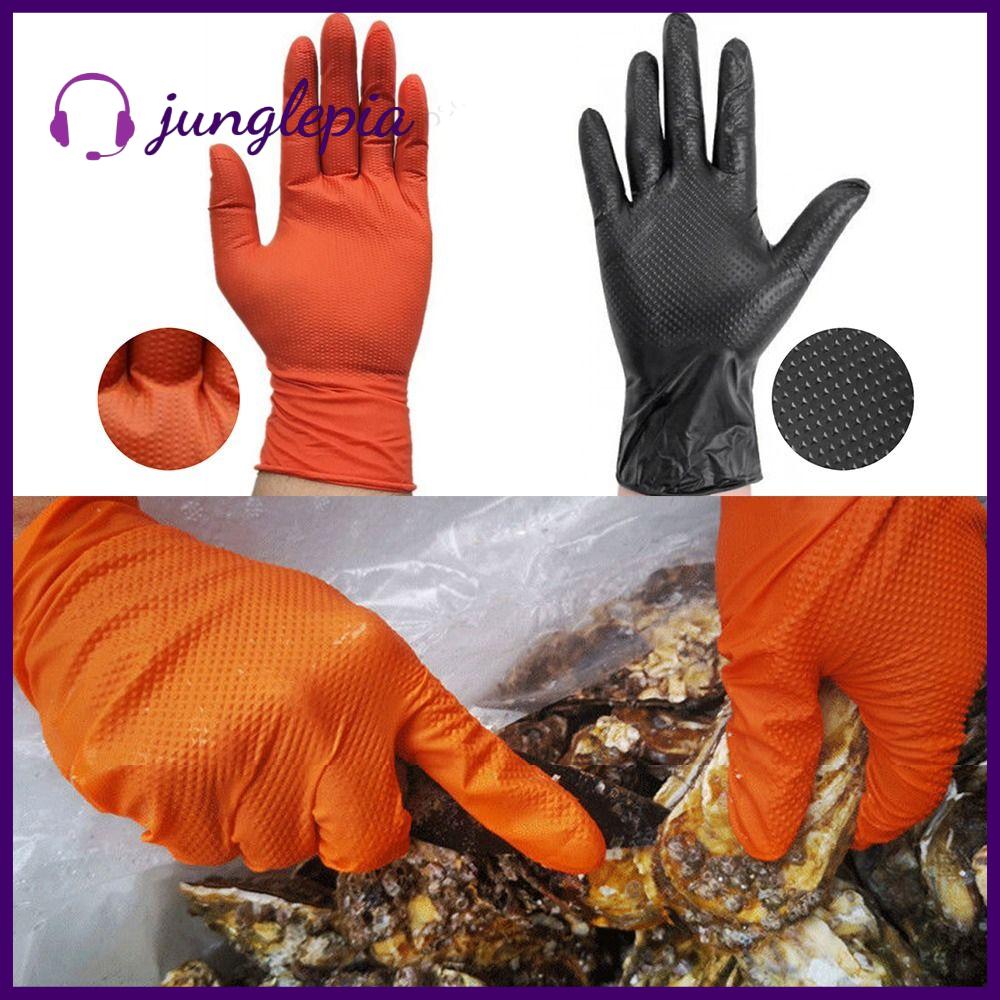 JUNGLEPIA Nitrile Work Gloves: Diamond Pattern, Wear-Resistant, Un