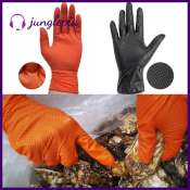 JUNGLEPIA Nitrile Work Gloves: Diamond Pattern, Wear-Resistant, Un