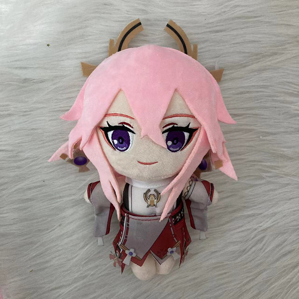 【Free shipping】 Anime Game Genshin Impact Yae Miko Plush Doll Pillows Cosplay Cartoon Props Accessor