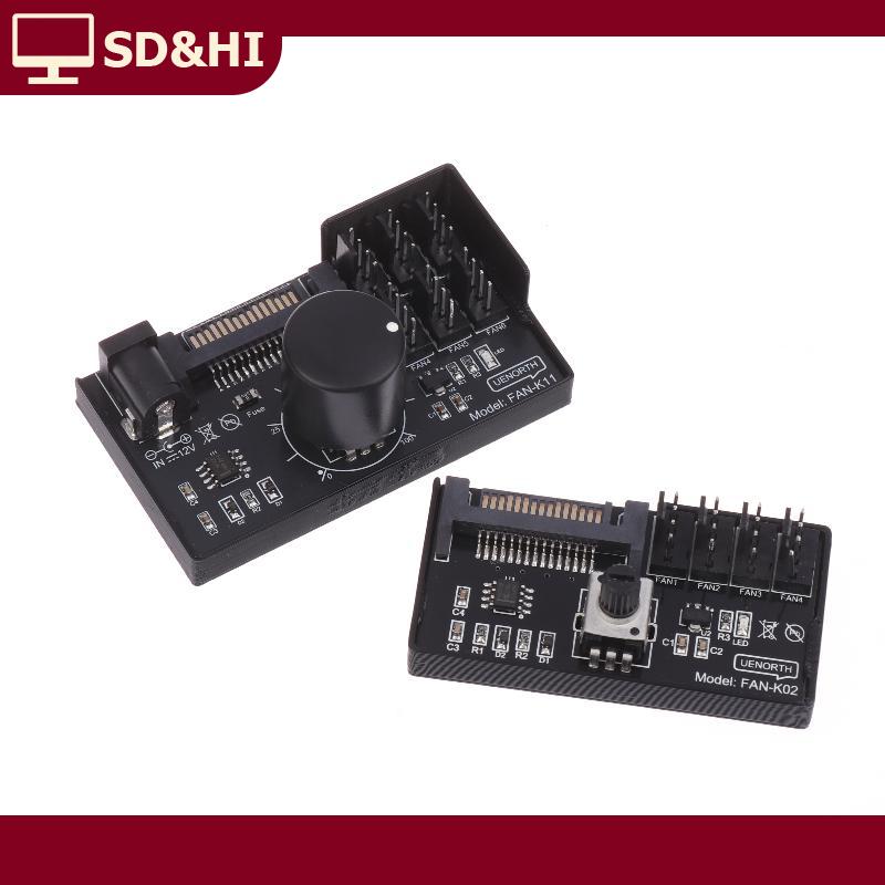 SD&HI Pwm tốc độ quạt điều khiển SATA DC điện trên 4pin Fan đốc Nas máy chủ điều chỉnh tốc độ quạt 4-cách 6-cách PWM Fan Hub điều khiển Giá 83,659 Đồng*Miễn phí vận chuyển