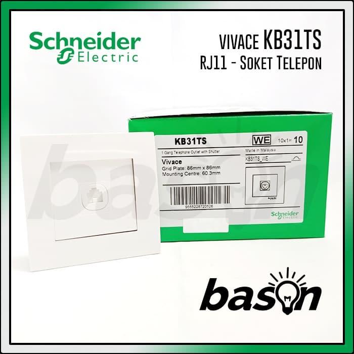 SCHNEIDER VIVACE 1 GANG TELEPHONE OUTLET - SOKET TELEPON RJ11 - Elvoir Store Harga  181,000 Ringgit*Penghantaran Percuma