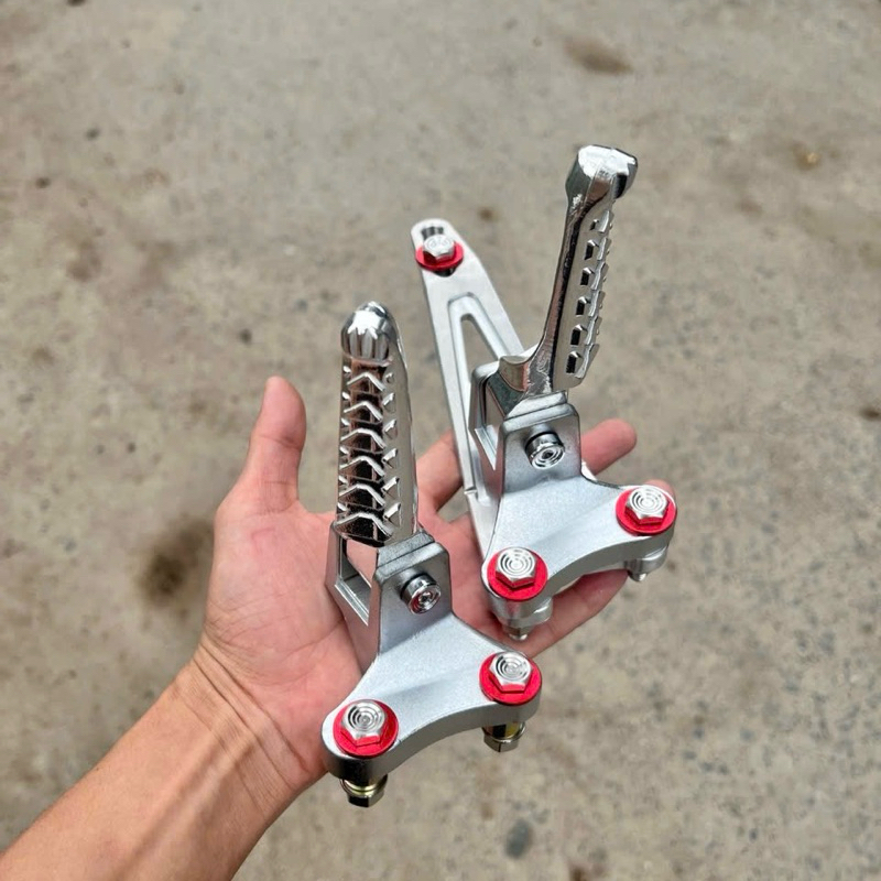 Gác chân sau malay kèm pas treo pô cho Ex150, Ex155, Ex135, Sirius, Winner Sonic, Satria Raider Full ốc và long đền