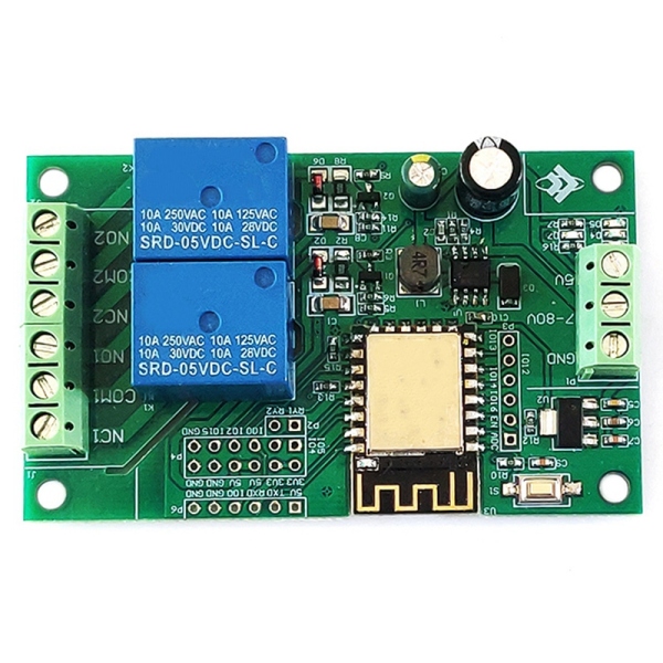 ESP8266 ESP-12F WIFI Relay Module 2CH 5V/8-80V Relay Switch Develop Board for ARDUINO IDE Smart Home APP Remot Control
