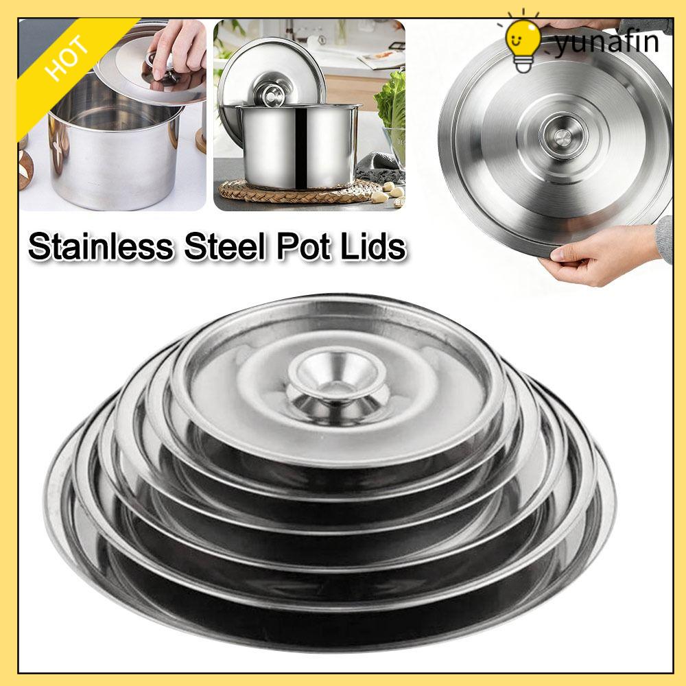 YUNAFIN Thép không gỉ Nắp nồi Có thể tái sử dụng 12-24cm Nắp thùng gia vị Nắp thực phẩm nhà bếp