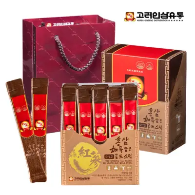 Korea Ginseng Distribution Red Ginseng All Filled Six Years Old Gold Stick 30 Sticks [1 Month] Korea Health Supplement with Traditional Herb for Vitality