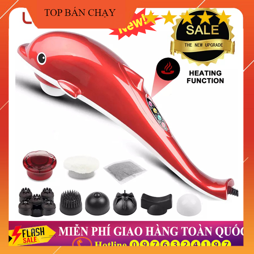 ( LOẠI CAO CẤP ) Máy Mát Xa Đấm Lưng Cá Heo Massage Búa Rung Hồng Ngoại Bụng , Cơ , Lưng , Cổ Tử Cung Giảm Đau Thư Giãn Giảm Mệt Mỏi Massage Toàn Thân, Cổ, Vai, Eo, Lưng, Chân Dễ Dàng.