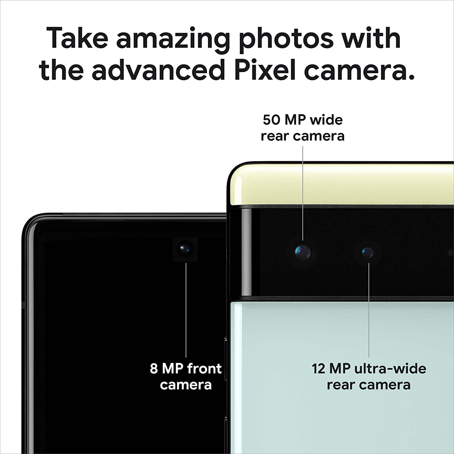 Pixel 6, 5G Android Phone - Unlocked Smartphone with Wide and Ultrawide - 128GB - Stormy Black