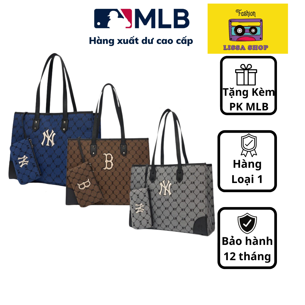 Hàng loại 1Túi Xách MLB Monogram Diamond Jacquard Tote Bag New York đủ tag